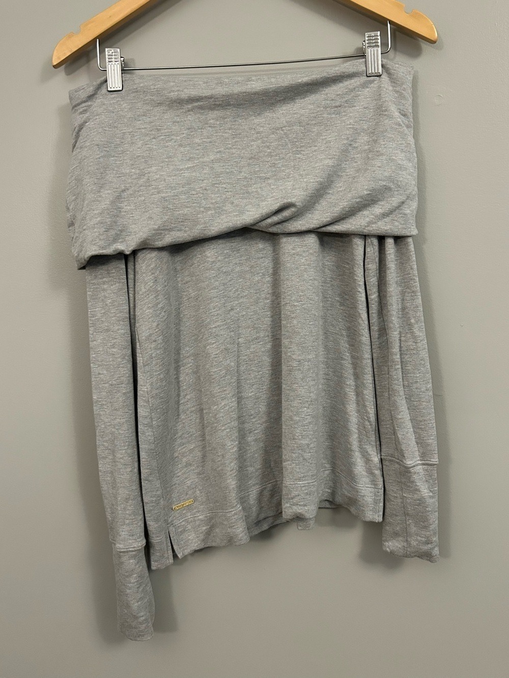 Lilly Pulitzer Light Gray Fold-Over Off Shoulder Top XXS